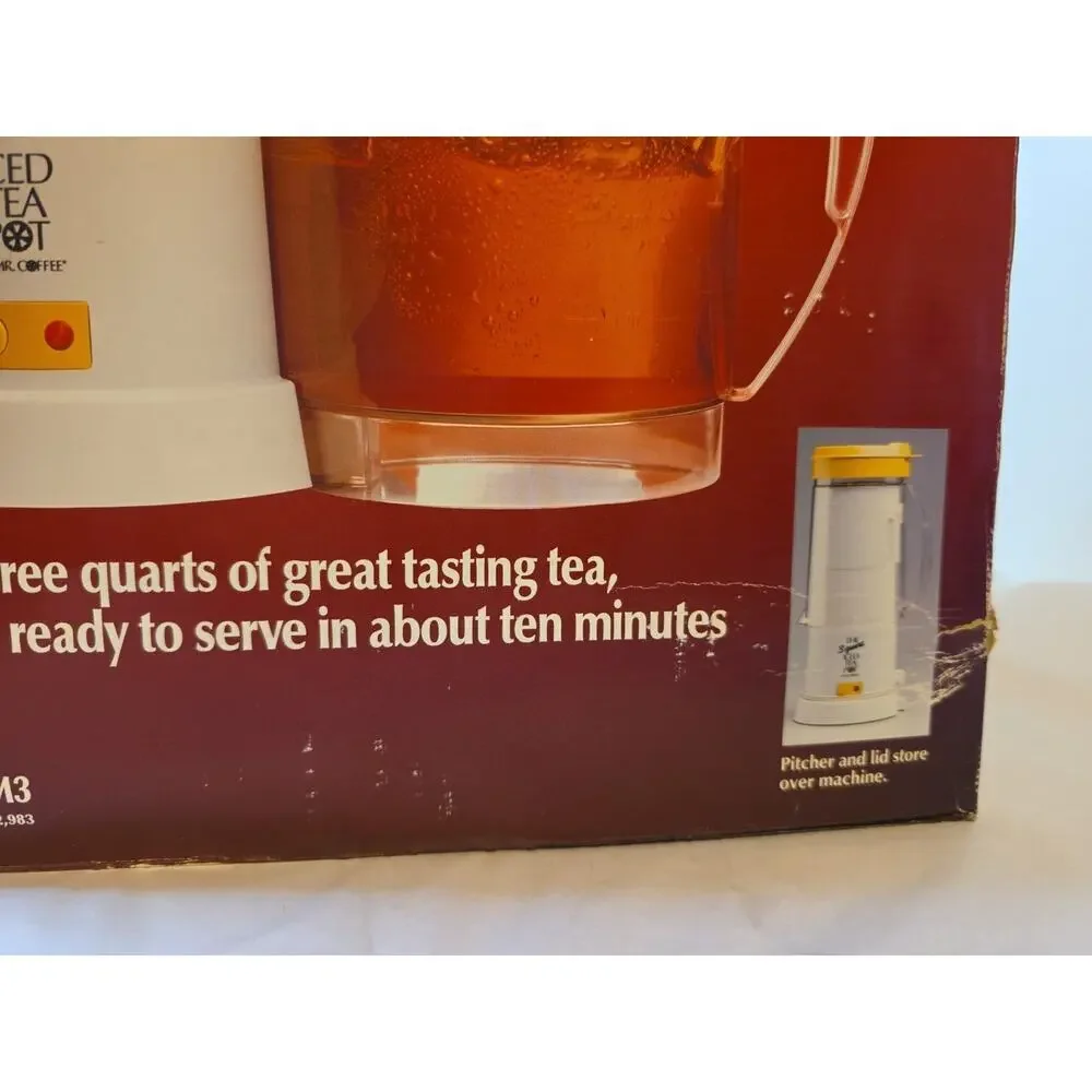NEW Mr. Coffee Iced Tea Pot Maker 3 Qt. Bonus Two Pitchers Yellow TM3P NIB